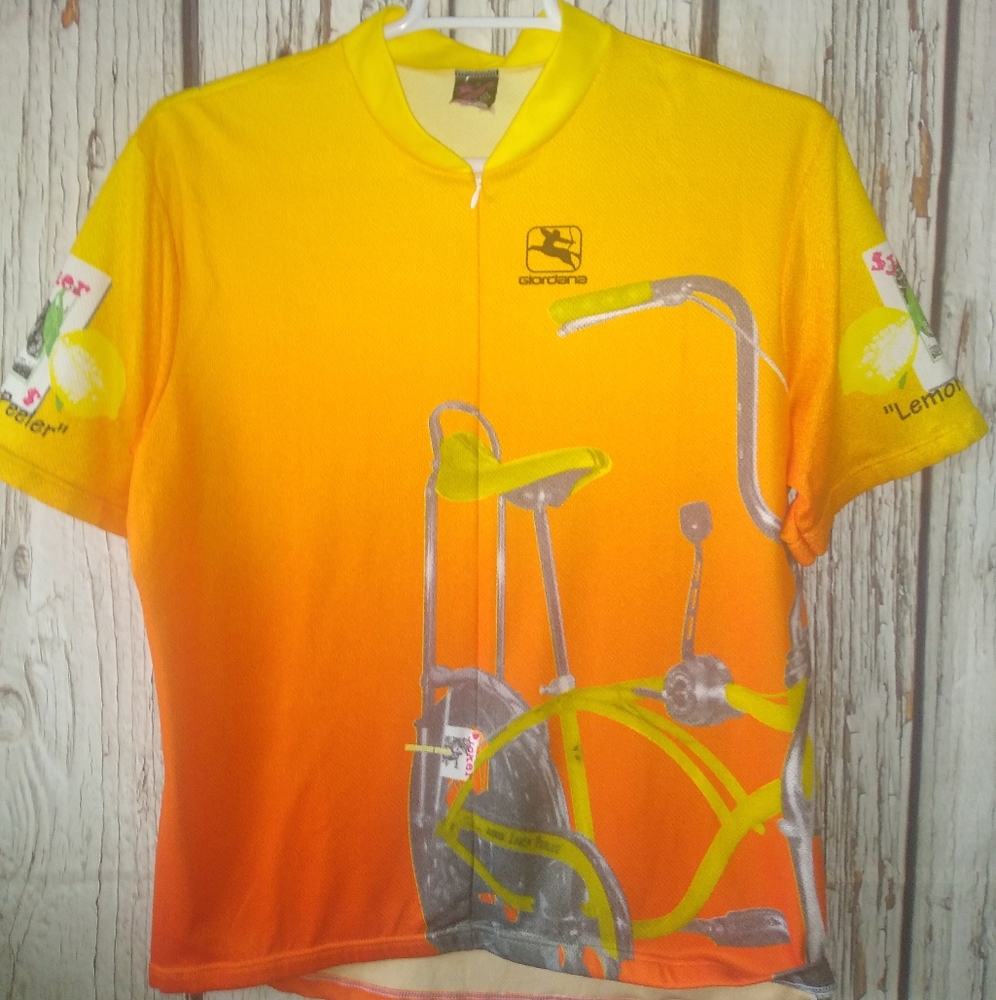Giordana VTG Lemon Peeler Cycling Biking Jersey Shirt Made in Italy (4XL)